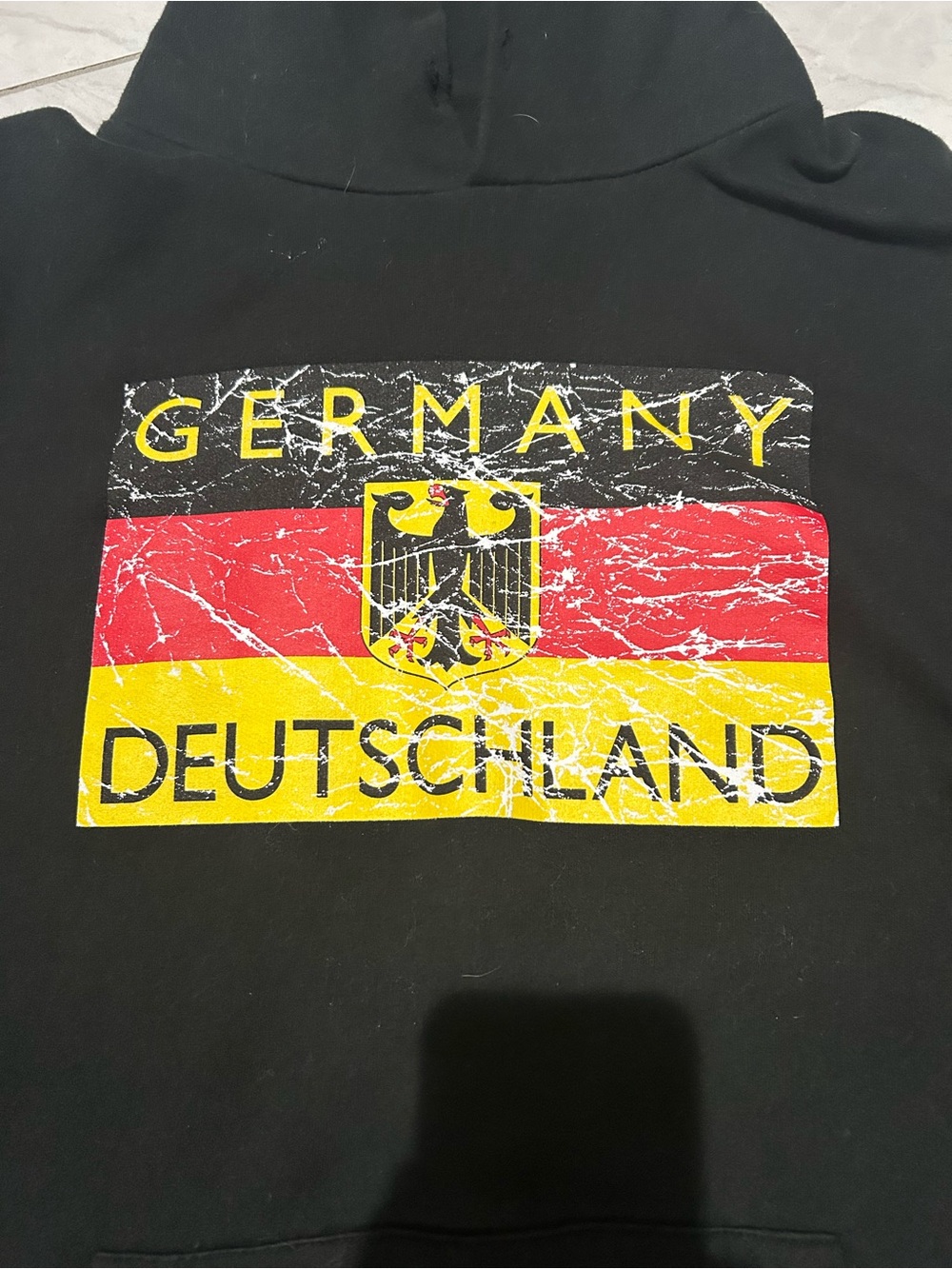 Menβs distressed Germany π©πͺ hoodie size large - Picture 2 of 3